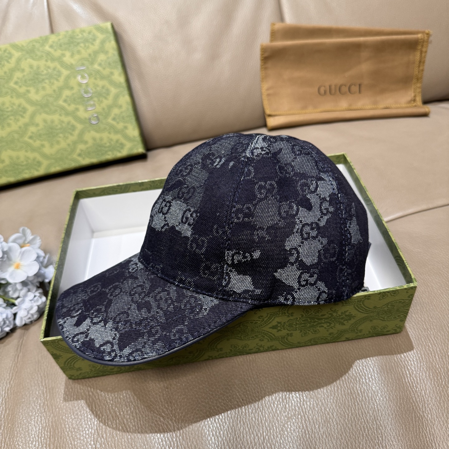 Gucci 配包装布袋 Gucci(古奇)新款 棒球帽 GG丹宁棒球帽 最新款 1:1开模订制