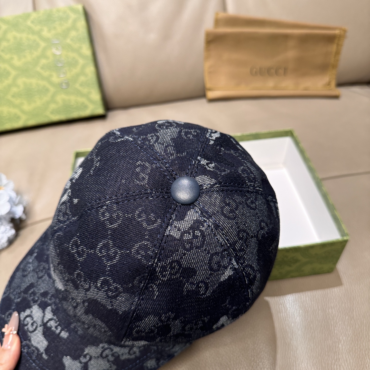 Gucci 配包装布袋 Gucci(古奇)新款 棒球帽 GG丹宁棒球帽 最新款 1:1开模订制