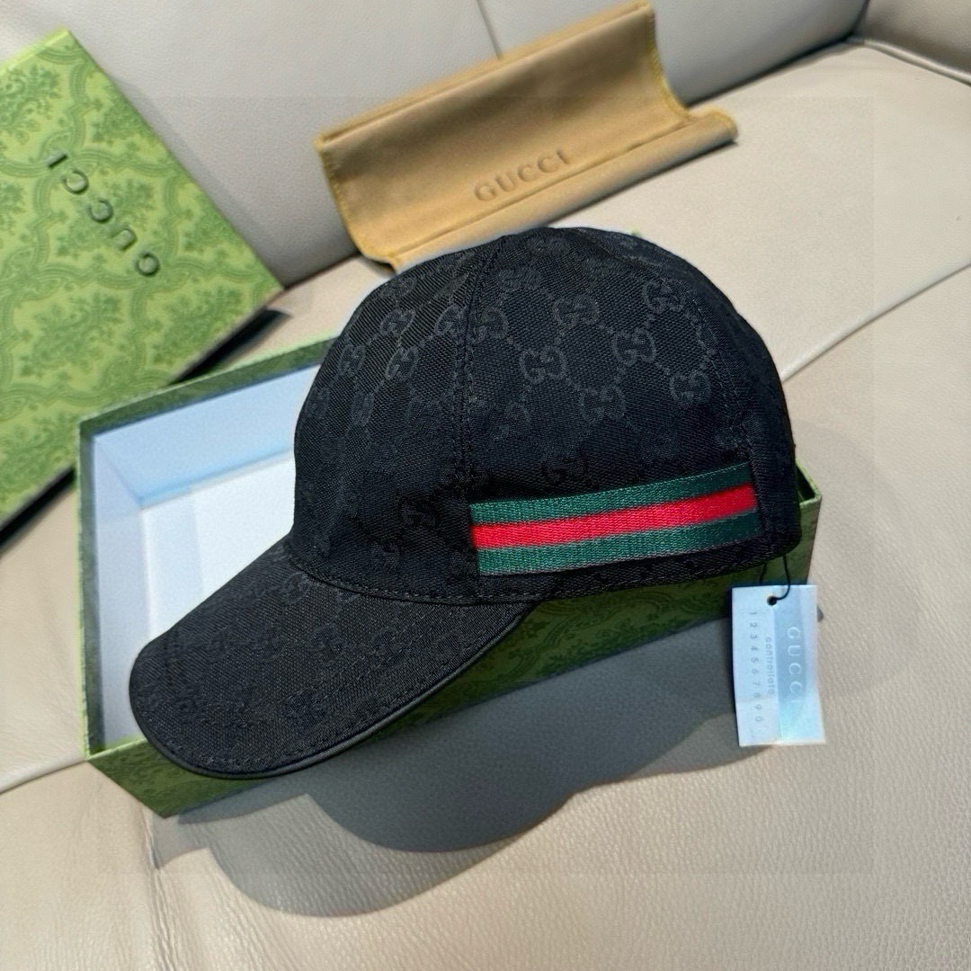 Gucci 配盒子布袋 Gucci(古奇) 棒球帽 1:1开模订制 帆布料+头层牛皮