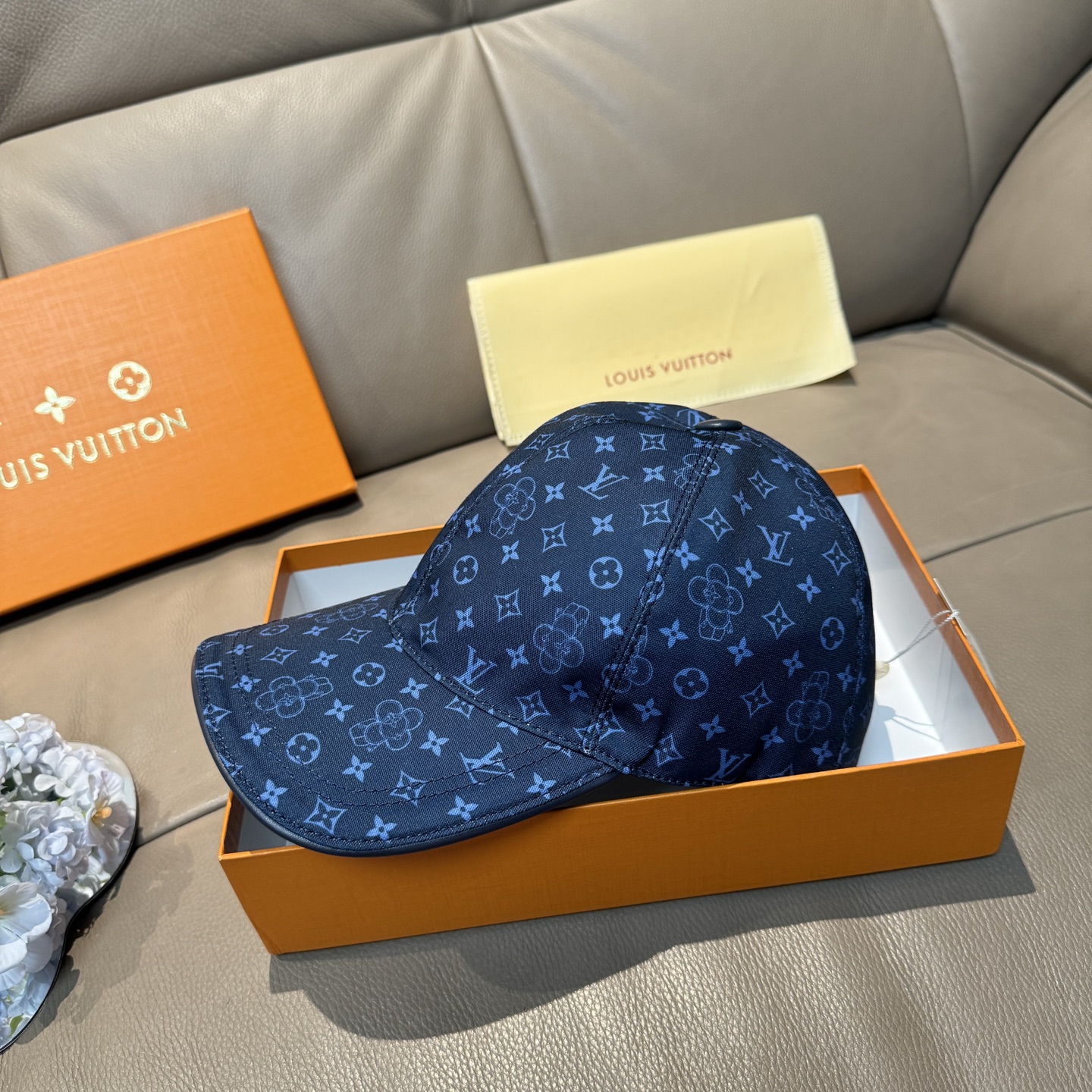 Louis Vuitton 配盒子布袋 LV(路易威登)新款 棒球帽 1:1开模订制 帆布料+头层牛皮