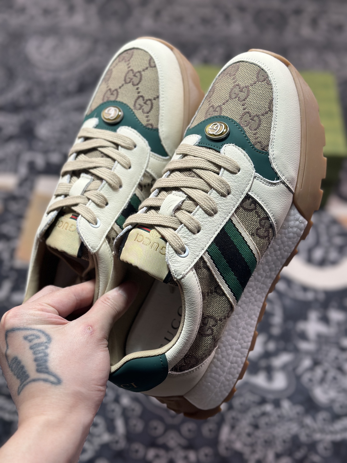 B9320  原装级别新货 Gucci Chunky B Screener GG 古驰春季新款休闲运动鞋系列