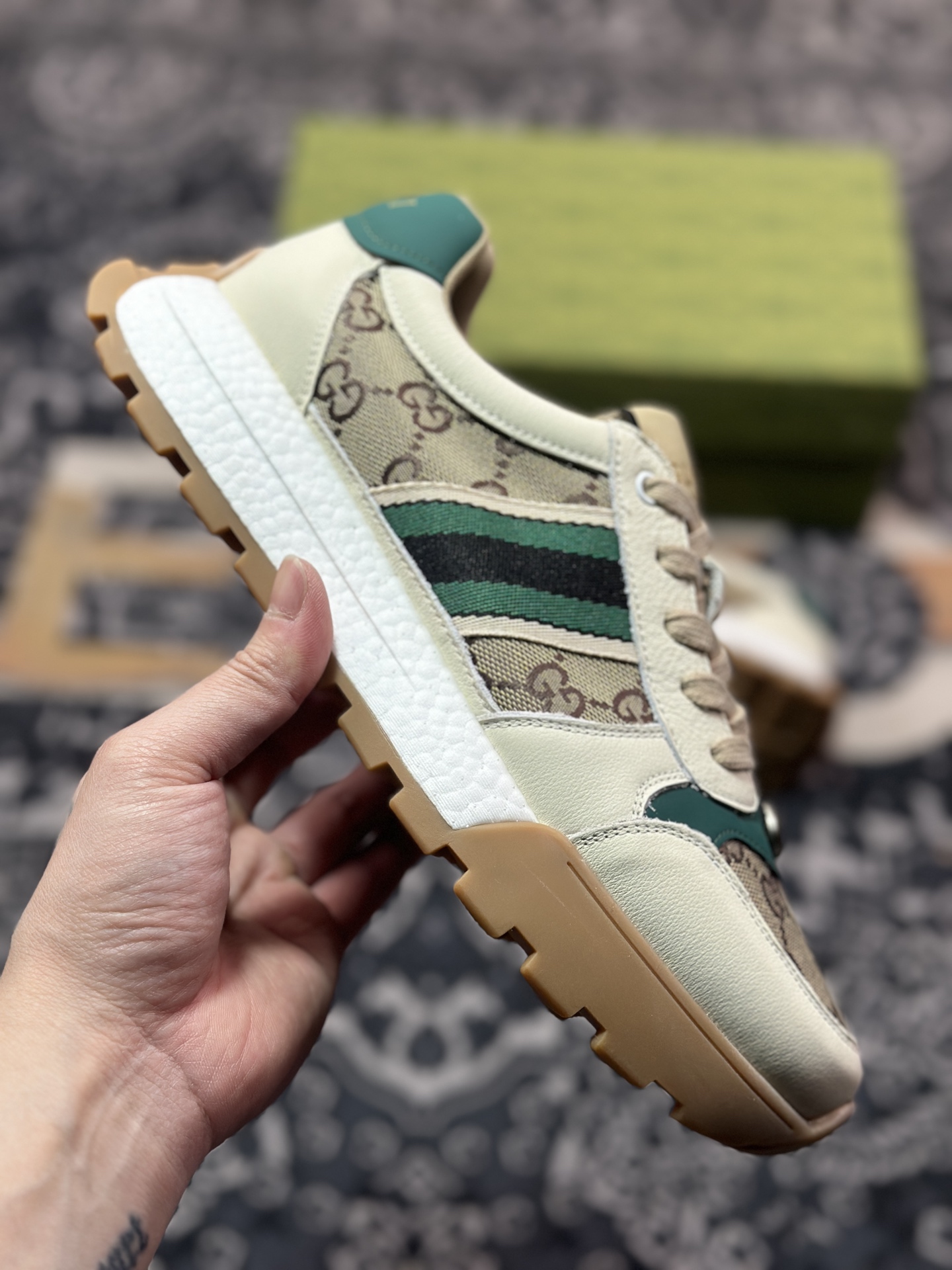 B9320  原装级别新货 Gucci Chunky B Screener GG 古驰春季新款休闲运动鞋系列