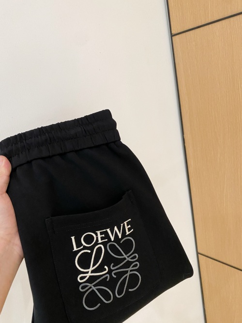 Loewe Men's Black Cotton Blend Lounge Pants with Embroidered Logo 31 Loewe Men's Black Cotton Blend Lounge Pants with Embroidered Logo