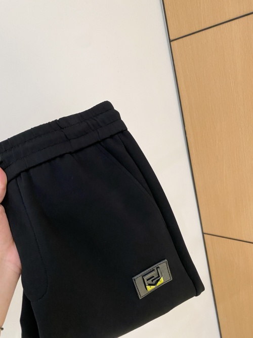 Fendi Men's Black Cotton Blend Lounge Pants with Iconic Logo Patch 1 Fendi Men's Black Cotton Blend Lounge Pants with Iconic Logo Patch