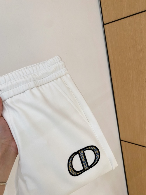 Dior Men's White Cotton Air Layer Lounge Pants with Embroidered CD Icon 1 Dior Men's White Cotton Air Layer Lounge Pants with Embroidered CD Icon