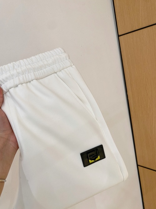 Fendi Men's White Cotton Blend Lounge Pants with Signature Logo Patch 1 Fendi Men's White Cotton Blend Lounge Pants with Signature Logo Patch