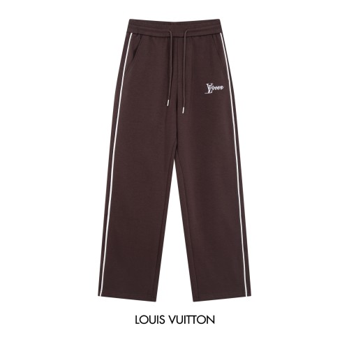 Louis Vuitton Men's Casual Pants with Logo Embroidery and Stripe Detail