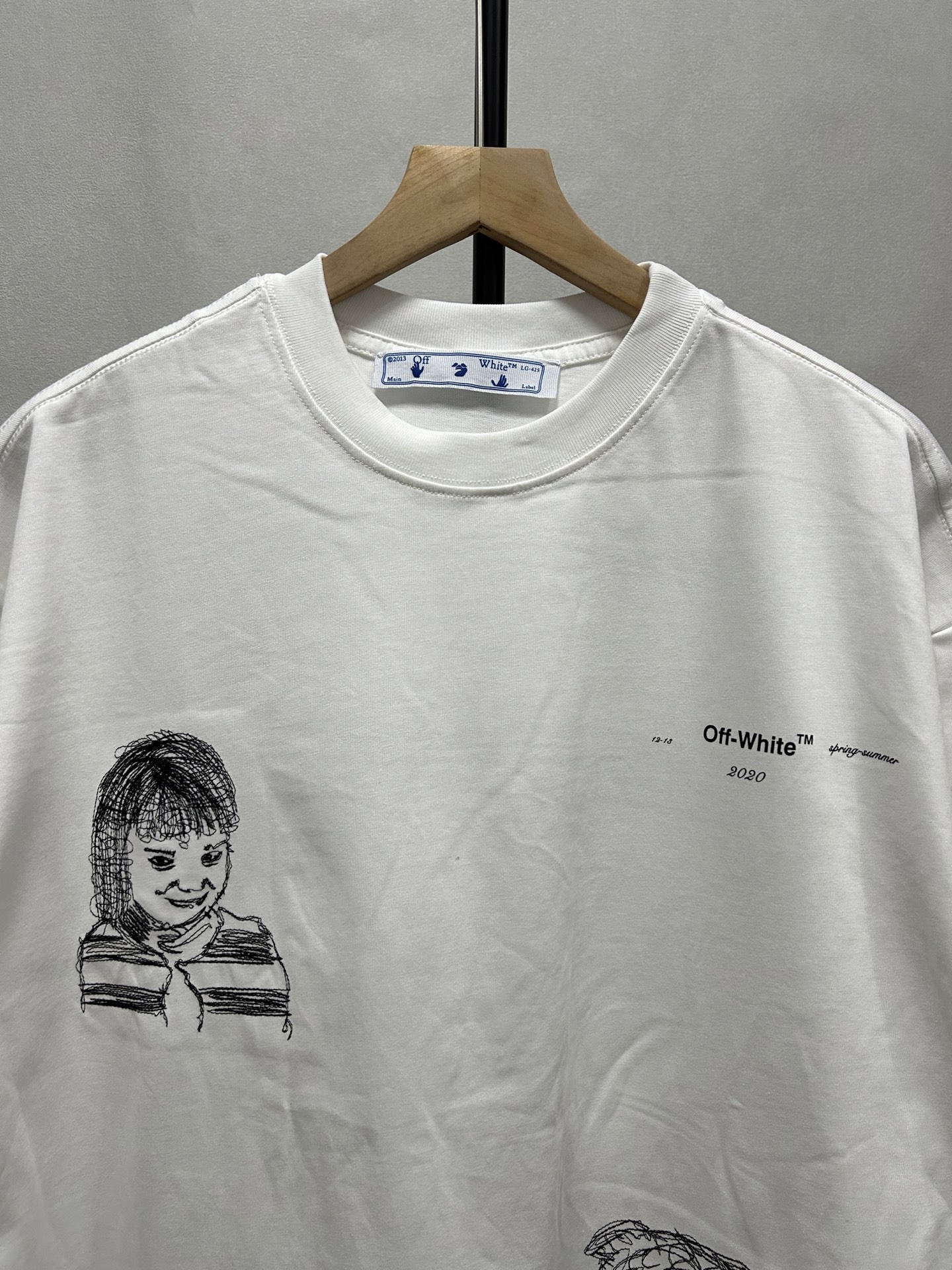 오프화이트 자수 남성 반팔 티셔츠 OF 86990 이미지 2