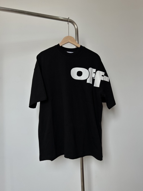 Off-White Men's Black Oversized Fit Short Sleeve T-Shirt with Logo