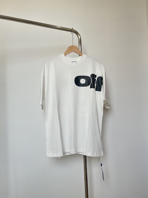 Off-White OW25ss Classic Logo Oversized T-Shirt, Black and White, Cotton 1 Off-White OW25ss Classic Logo Oversized T-Shirt, Black and White, Cotton