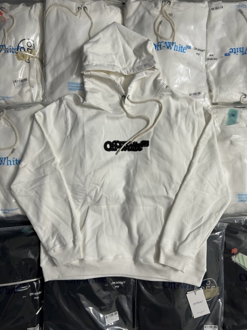 Off-White Men's 25SS Blurred Overlap Arrow Pullover Hoodie - Premium Cotton 1 Off-White Men's 25SS Blurred Overlap Arrow Pullover Hoodie - Premium Cotton