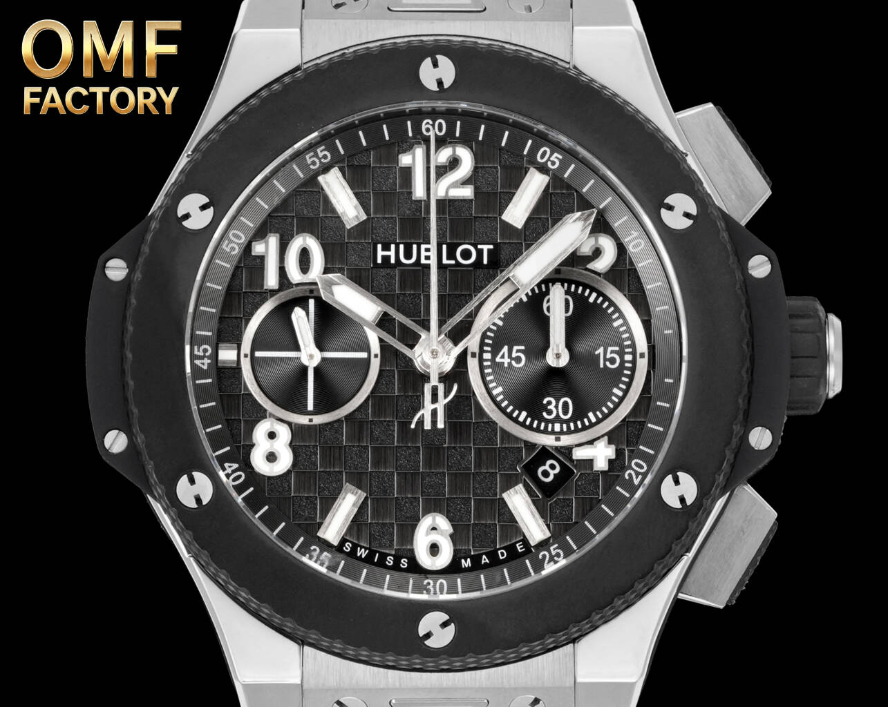 NO:879112,Hublot BIG BANG 431.NM..RX produced by unified OMF, the original newly molded 43mm case adopts a new design, a more ergonomic case, and more refined case details. It has larger polished chamfers, size 43MM~15MM, and the 43mm wide case has been carefully modified to restore the same size as the original. Equipped with HUB  Fully automatic mechanical movement, accurately driving the chronograph function, 72-hour power reserve, interpreting the pinnacle of mechanical art with excellent performance, one-click quick-release fluorine rubber strap, switching wearing styles at will, taking into account comfort and fashion. The strap uses imported fluorine rubber tape, which is more comfortable to wear and feels better, and the mirror is made of sapphire glass. - The sapphire mirror is transparent and anti-glare, no fear of daily challenges, classic heritage · Innovation and tribute Hublot's 'art of fusion', in this Big  The Bang has a sharp case with a black bezel, a checkered dial that tells the pioneering aesthetics, and a one-touch strap system that unlocks a variety of styles. It is not only a timekeeping tool, but also a reflection of your fearlessness, uniqueness, and daring to be the first - Own It, control your time and life. (Produced by OMF, exclusive first release),19860909统一 OMF出品 宇舶表BIG BANG 431.NM..RX ,原版新开模43 毫米表壳,采用全新设计、更符合人体工学的表壳、更精致的表壳细节,它具有较大的抛光倒角, 尺寸 43MM~15MM, 43毫米宽的表壳经过精心修饰,还原了以正品一致尺寸 搭载 HUB 全自动机械机芯,精准驱动计时码表功能,72小时动力储存,以卓越性能诠释机械艺术的巅峰, 一键快拆氟橡胶表带,随心切换佩戴风格,兼顾舒适与潮流感. 表带采用进口氟橡胶胶带,配带起来更加舒服,手感更好,镜面采用蓝宝石玻璃镜面. - 蓝宝石镜面通透防眩,无惧日常挑战,经典传承 · 创新致敬 宇舶的“融合的艺术”,在这枚Big Bang上尽显锋芒表壳搭配黑色表圈,棋盘格纹表盘诉说先锋美学,一键式表带系统解锁百变风格.它不止是计时工具,更是你无畏、独特、敢为人先的写照——Own It,掌控属于你的时间与人生.（OMF出品、独家首发）,,Watch