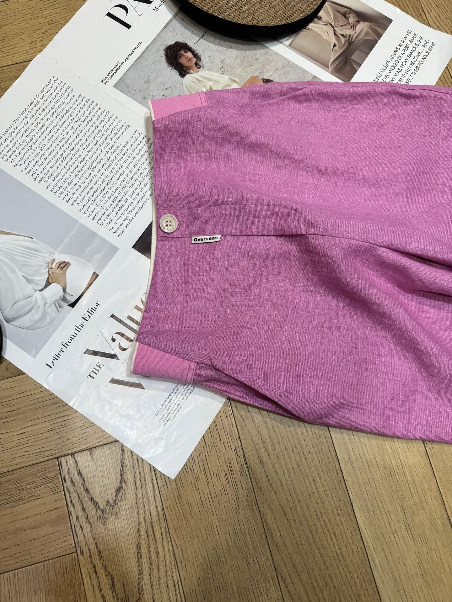 Celine-Inspired Linen Shorts with Logo Embroidery in Black 5 i1745826525096 429 0 3