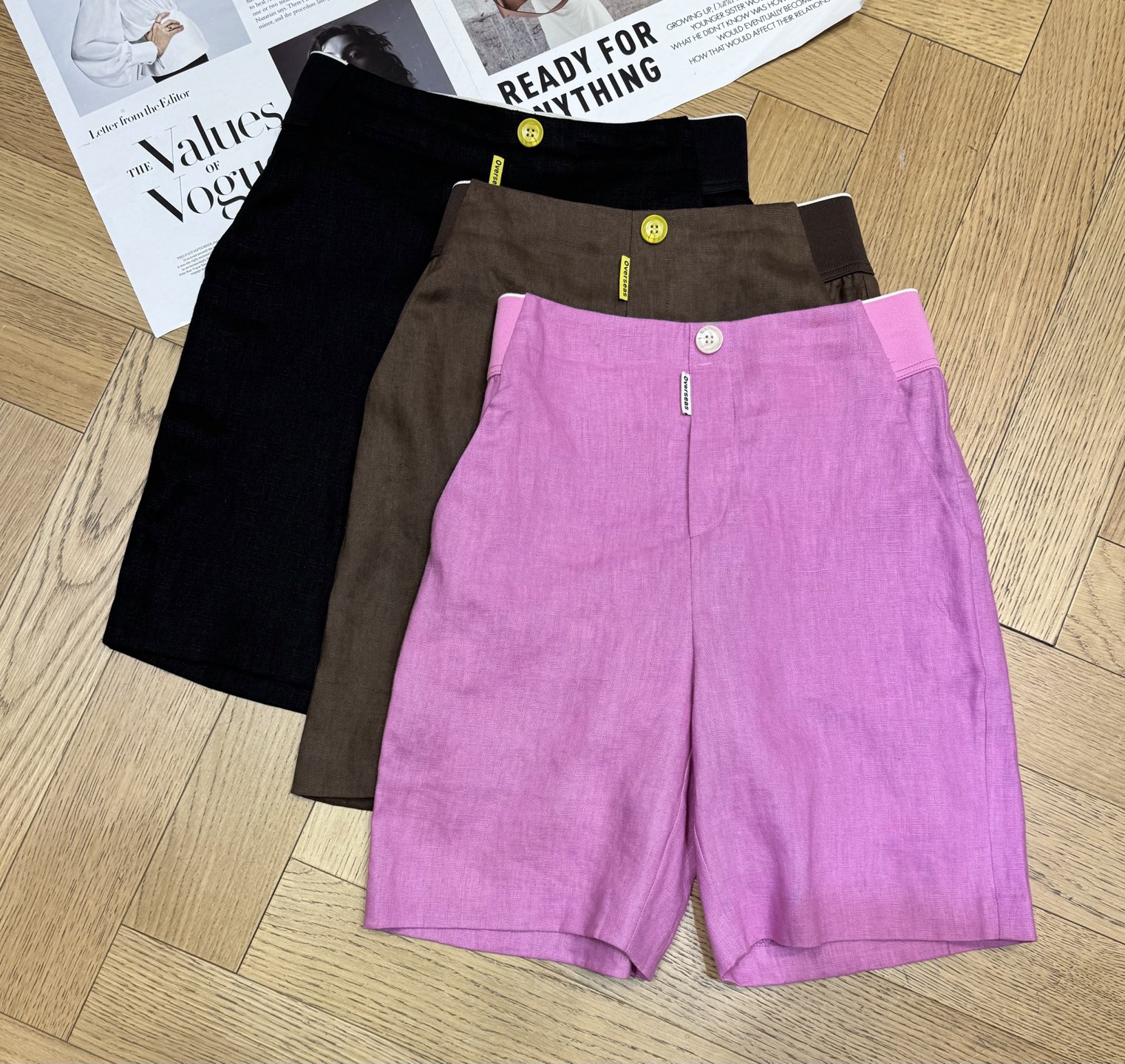 Celine-Inspired Linen Shorts with Logo Embroidery in Black 2 i1745826532033 5446 0 0