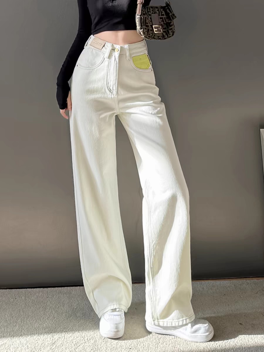 yjwlw新品miumiu白色直筒牛仔裤爆款疯狂出单～爆款节奏必须得跟上。26-30、