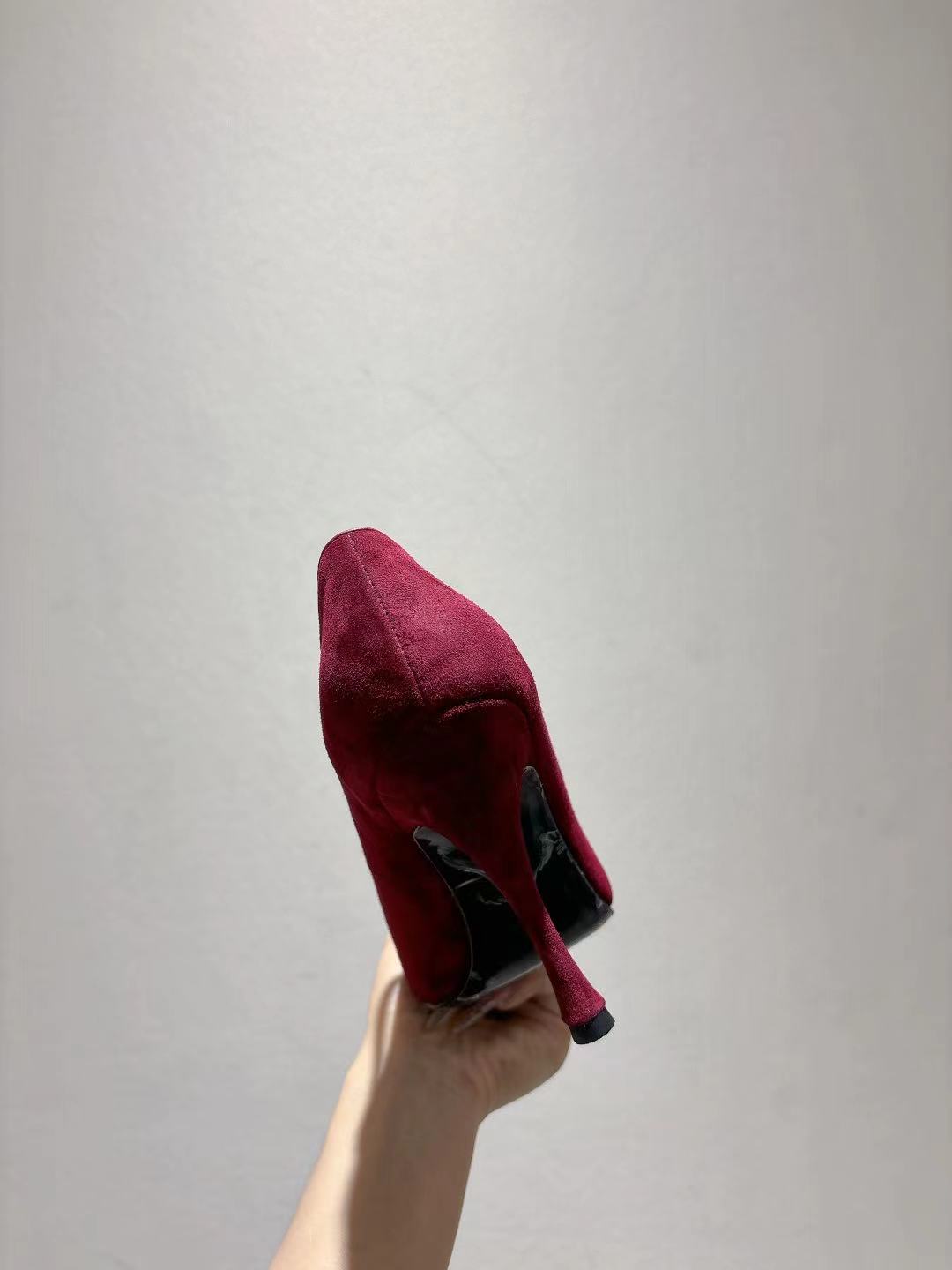 Dolce & Gabbana Women's Pointed-Toe Pumps with Ankle Strap in Burgundy Suede 7 a1756616752305 7533