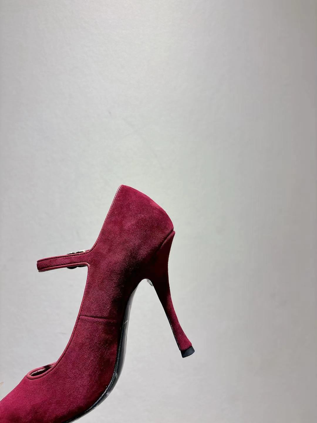 Dolce & Gabbana Women's Pointed-Toe Pumps with Ankle Strap in Burgundy Suede 9 a1756616752309 4104