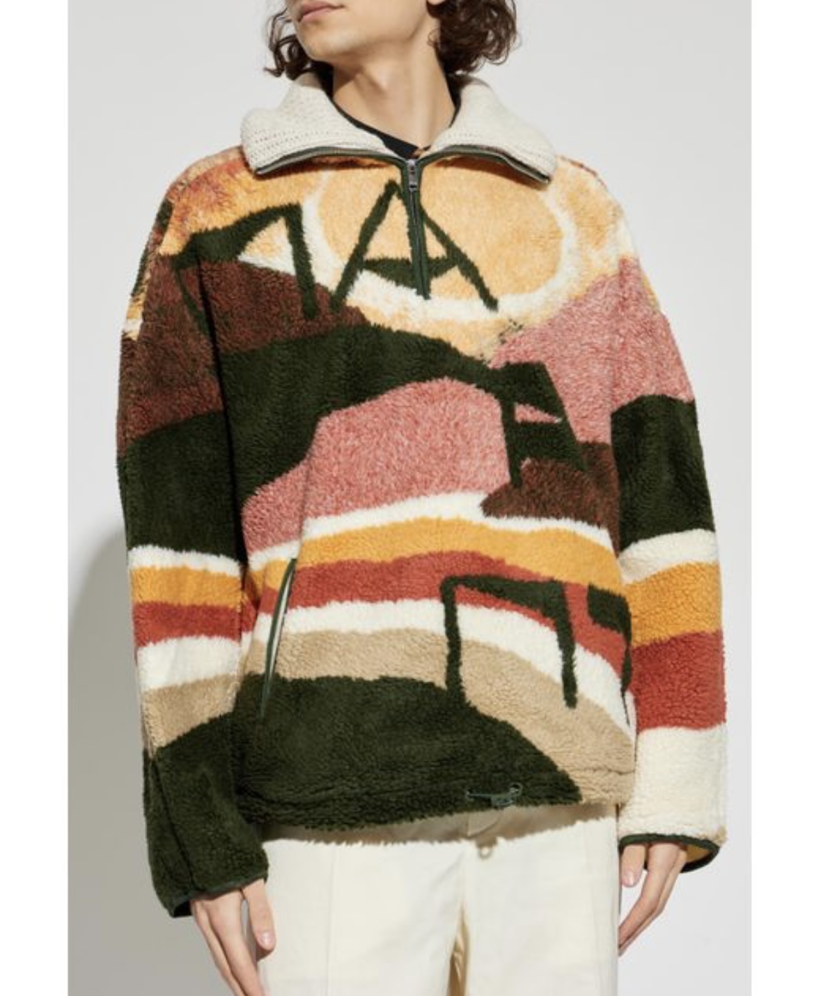 750💰（编号52）
保真 ！ Isabel Marant 2026早春系列的MARLEY印花抓绒外套 男女同款 欧洲官网449欧元在售款 尺码 ：xs/6  s/4 m/4
属于品牌标志性的游牧波西米亚风格演绎款。
宽松的Oversize版型，建议选小一码穿着更合身。
罗纹翻领漏斗领，正面拉链，饰有&ldquo;Isabel Marant&rdquo;标志，长袖，落肩袖口，侧边口袋，蓬松羊毛针织面料，通体提花，腰部抽绳带扣，斜裁滚边，宽松版型