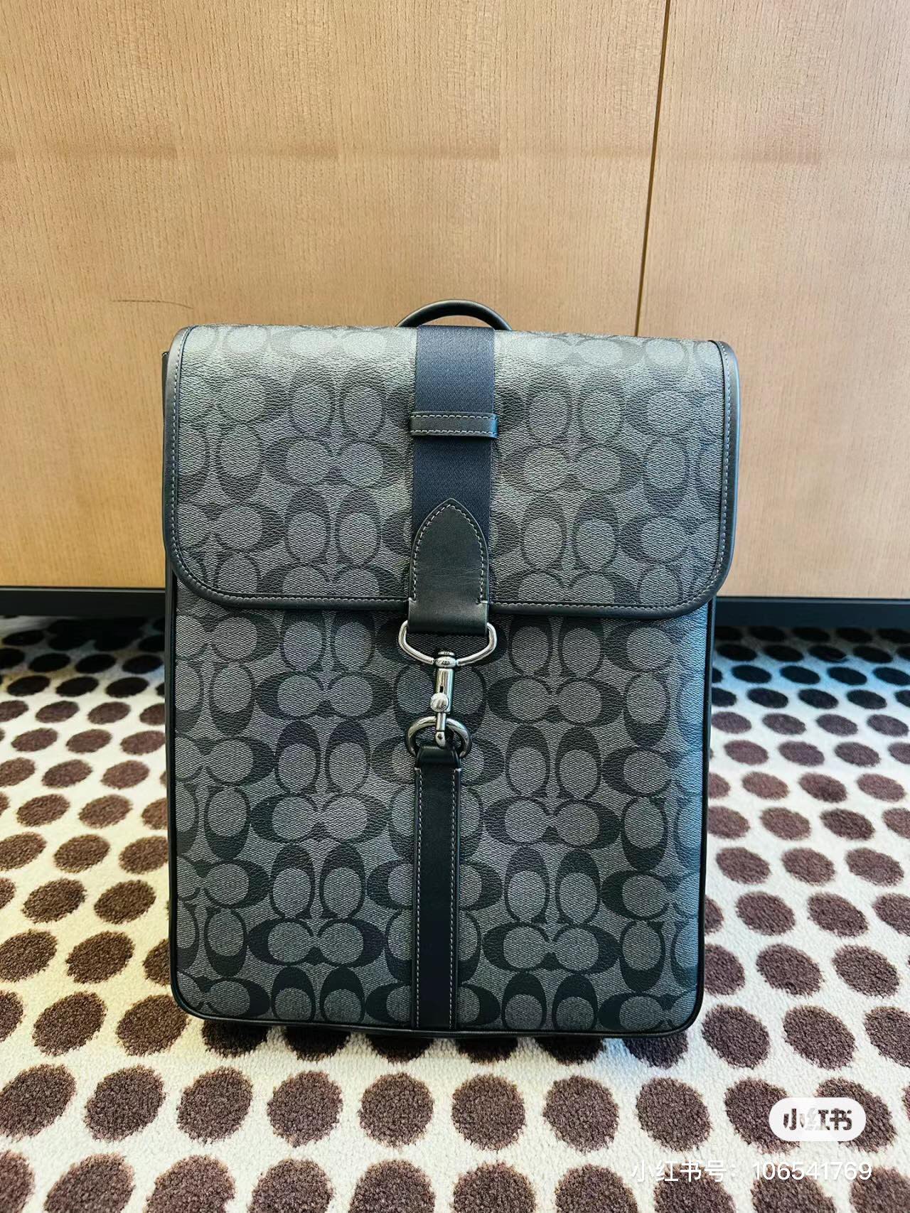 Coach 新款COACH/蔻驰 CJ575 奥莱款男士BLAINE 标志老花双肩包背包