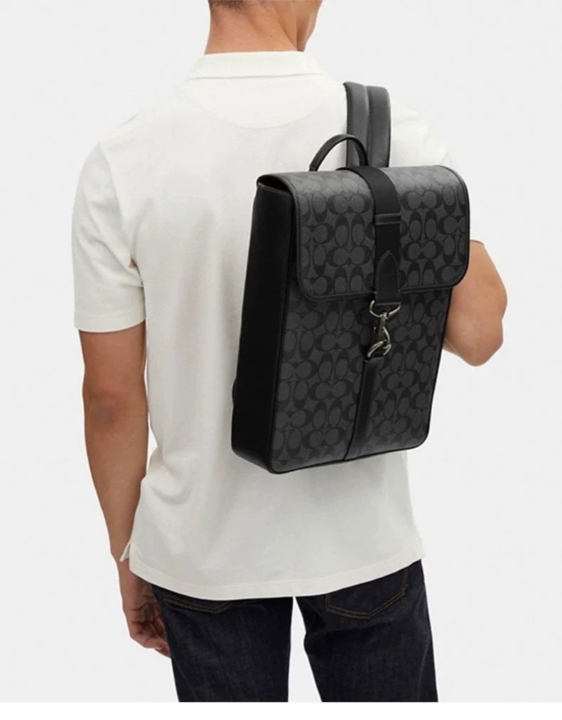 Coach 新款COACH/蔻驰 CJ575 奥莱款男士BLAINE 标志老花双肩包背包