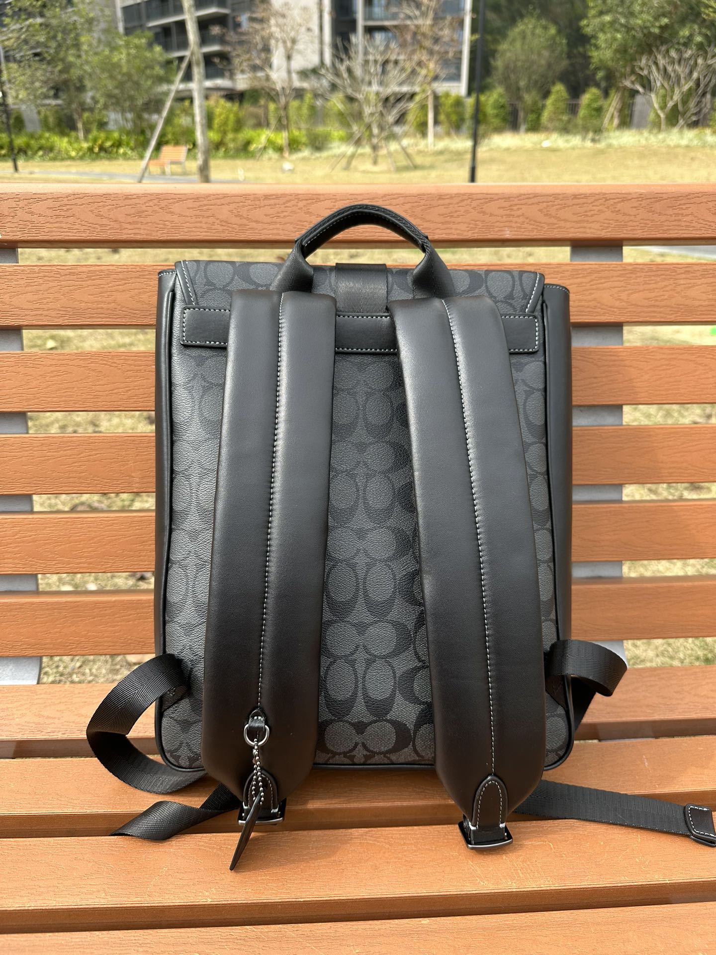 Coach 新款COACH/蔻驰 CJ575 奥莱款男士BLAINE 标志老花双肩包背包