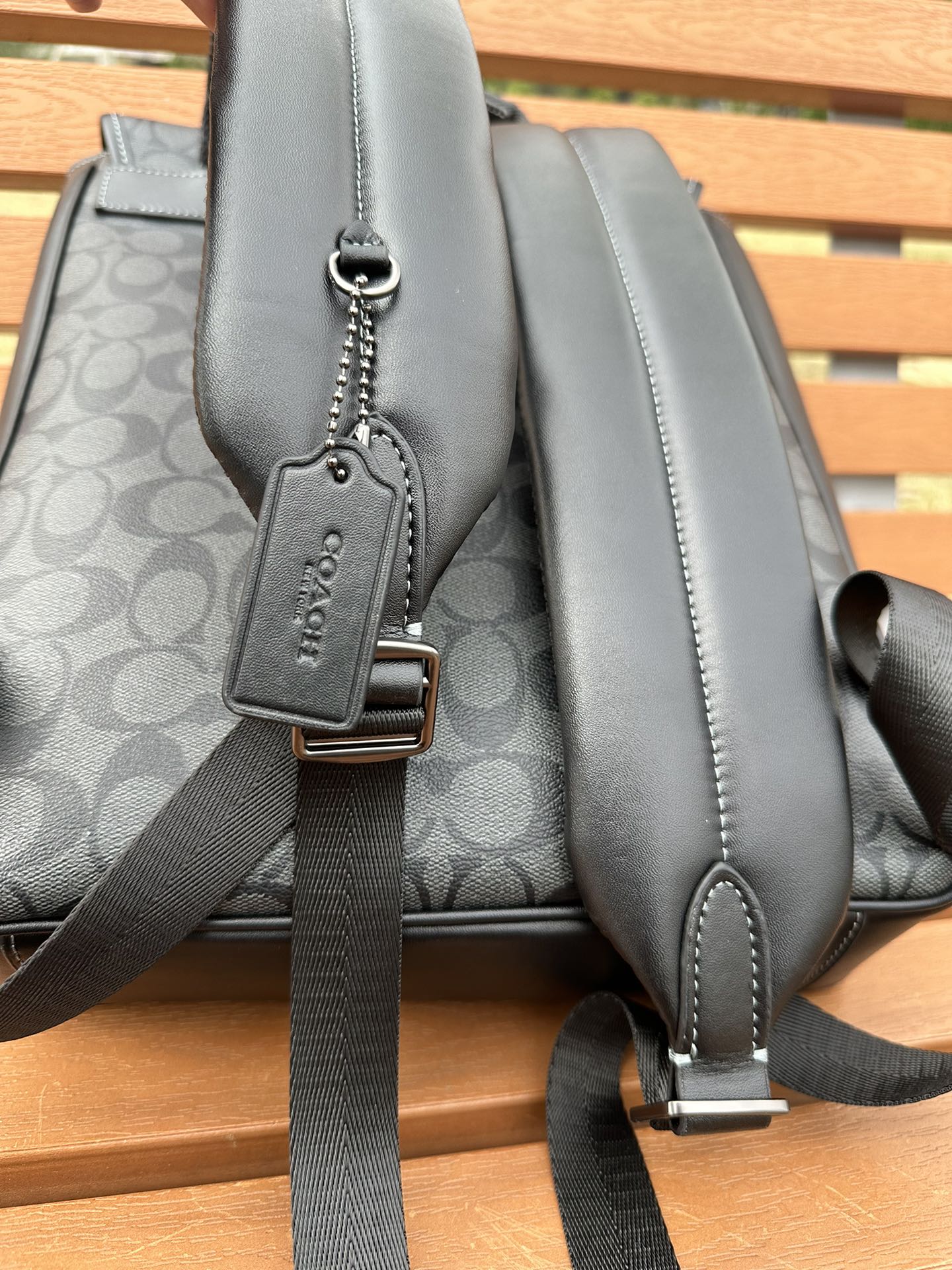 Coach 新款COACH/蔻驰 CJ575 奥莱款男士BLAINE 标志老花双肩包背包