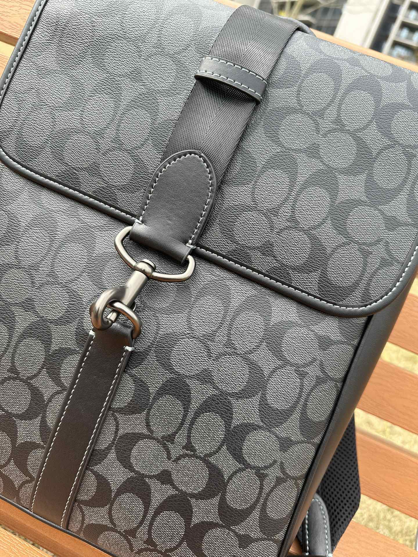 Coach 新款COACH/蔻驰 CJ575 奥莱款男士BLAINE 标志老花双肩包背包