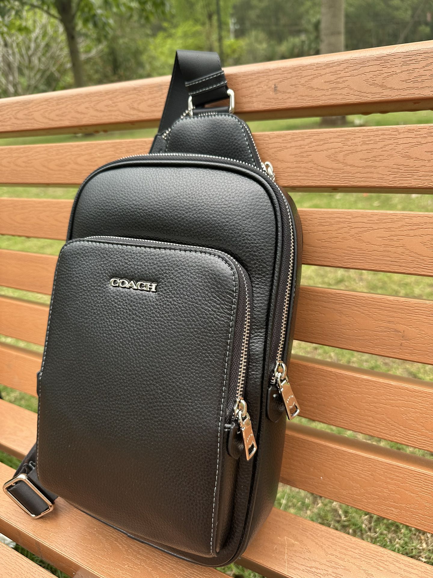 Coach 新款Coach Ethan系列 棕CQ669 黑CO911 花CO910男款胸包斜挎包
