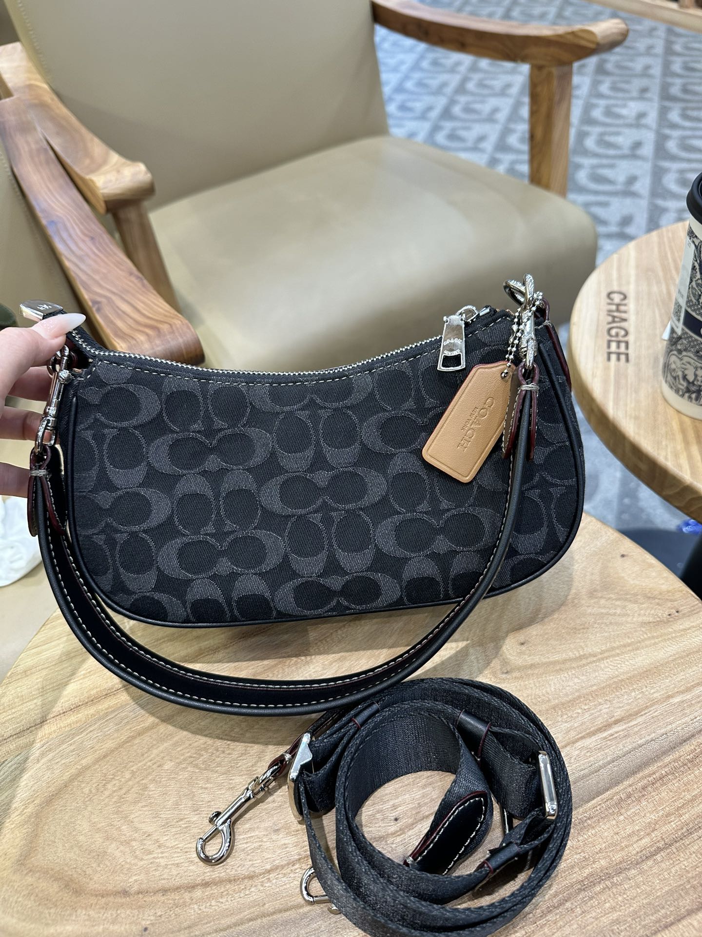 Coach 老花CP114 纯黑CM079 拼的CM078 牛仔CQ184 可自由拆卸长短带