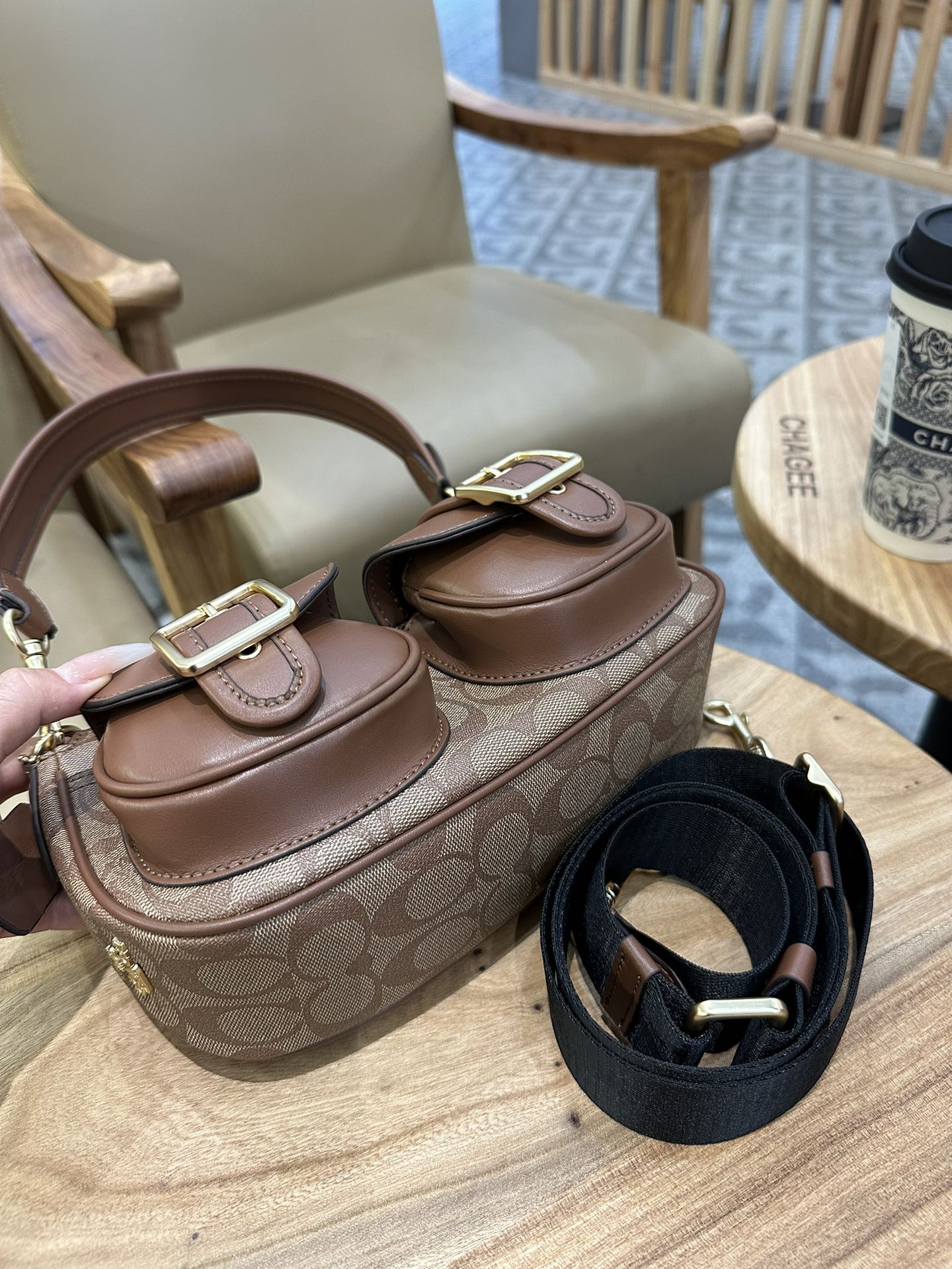 Coach 老花CP114 纯黑CM079 拼的CM078 牛仔CQ184 可自由拆卸长短带