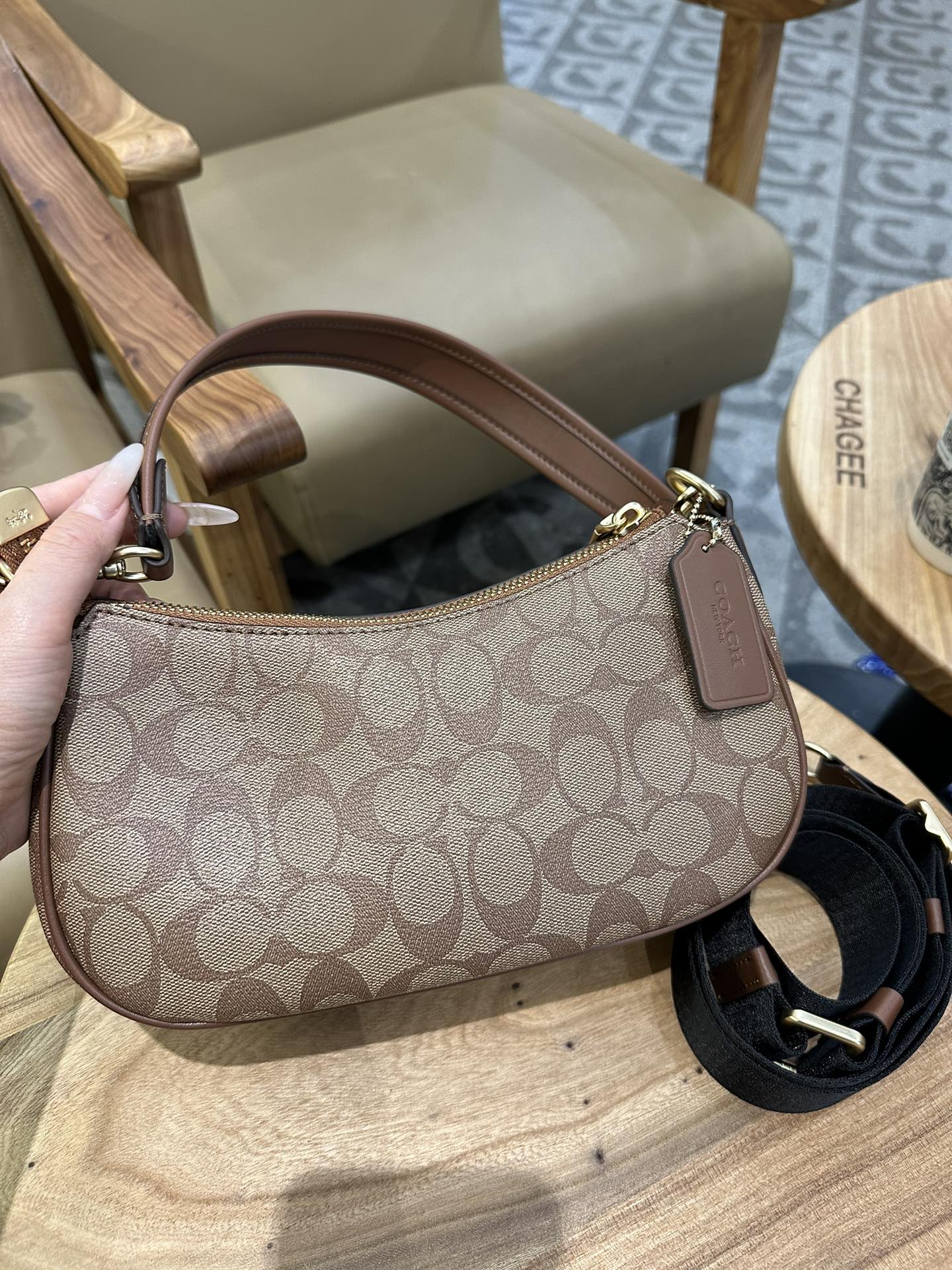 Coach 老花CP114 纯黑CM079 拼的CM078 牛仔CQ184 可自由拆卸长短带