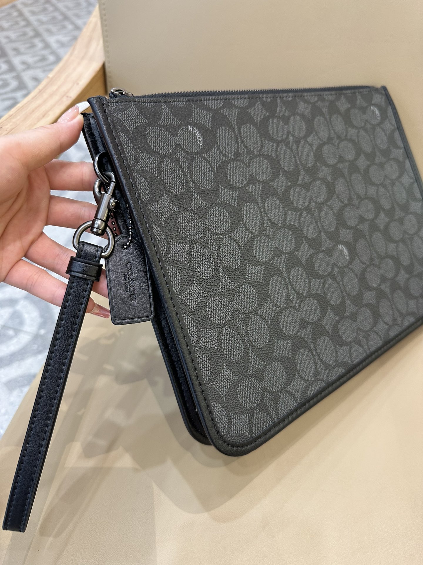 Coach 新款COACH/蔻驰CR786 CR787男士 标志CHARTER手包 人造革配牛皮革