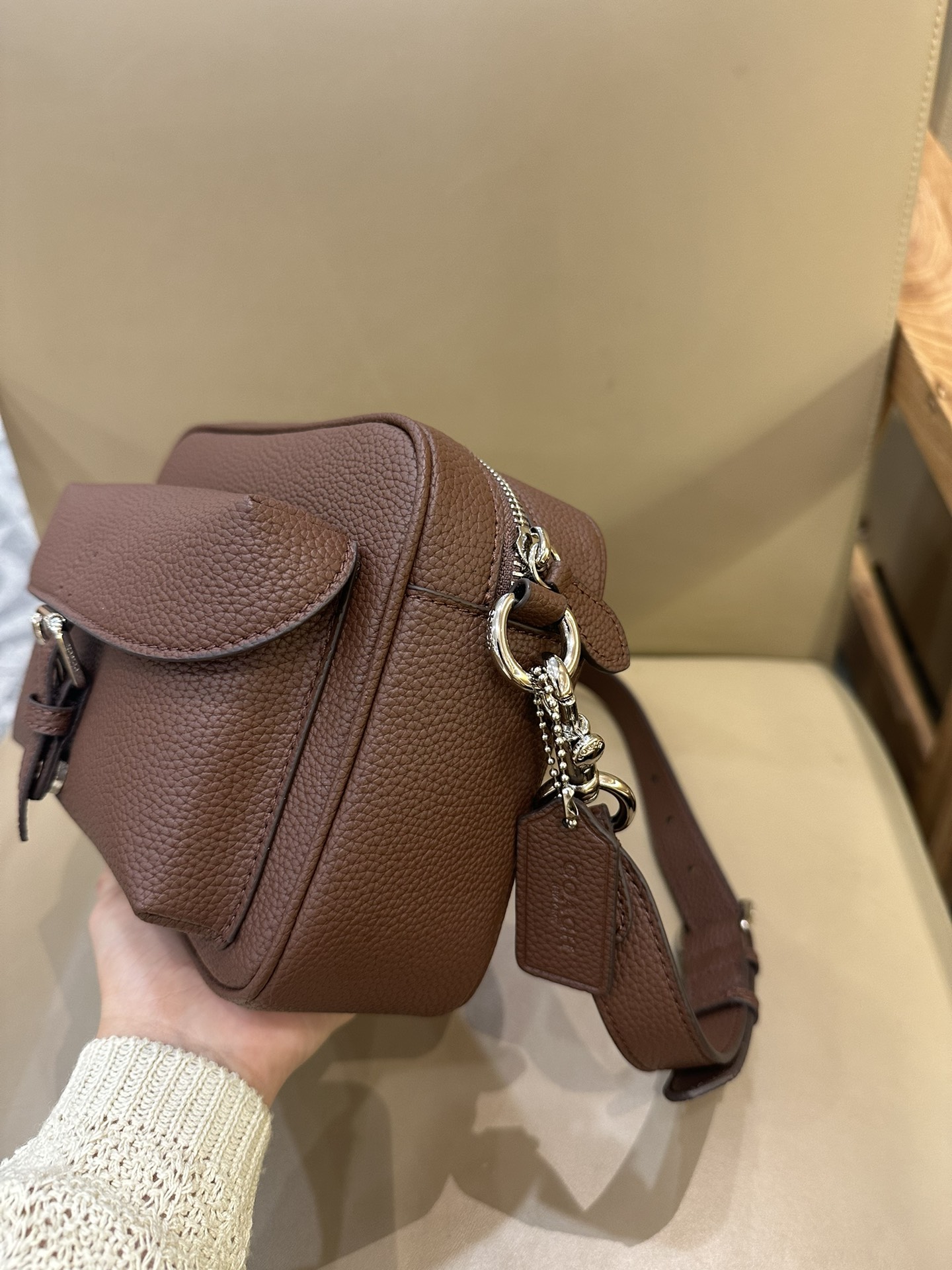 Coach 新款COACH/蔻驰CW217 CW218男士 标志老花WARNER 休闲斜挎包