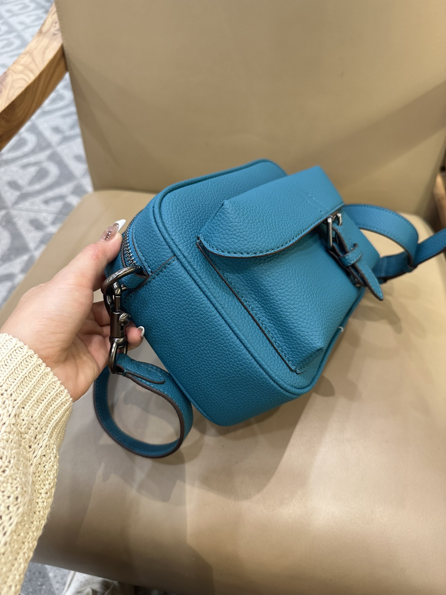 Coach 新款COACH/蔻驰CW217 CW218男士 标志老花WARNER 休闲斜挎包