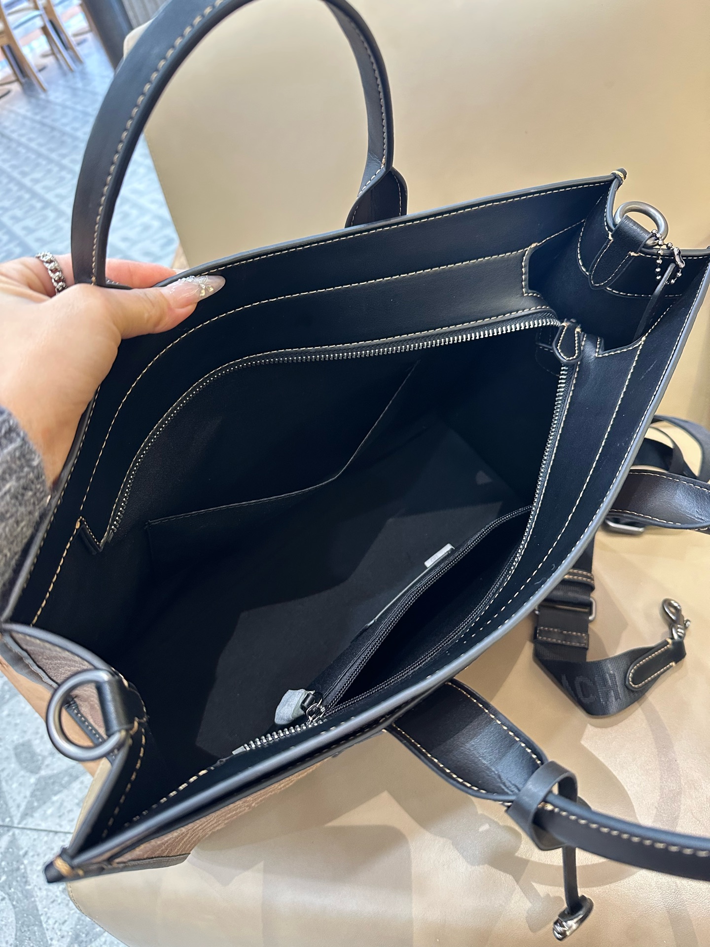 COACH Men's Wesley Signature Coated Canvas Tote Bag with Leather Details 10 i1736655125229 9140 0 9