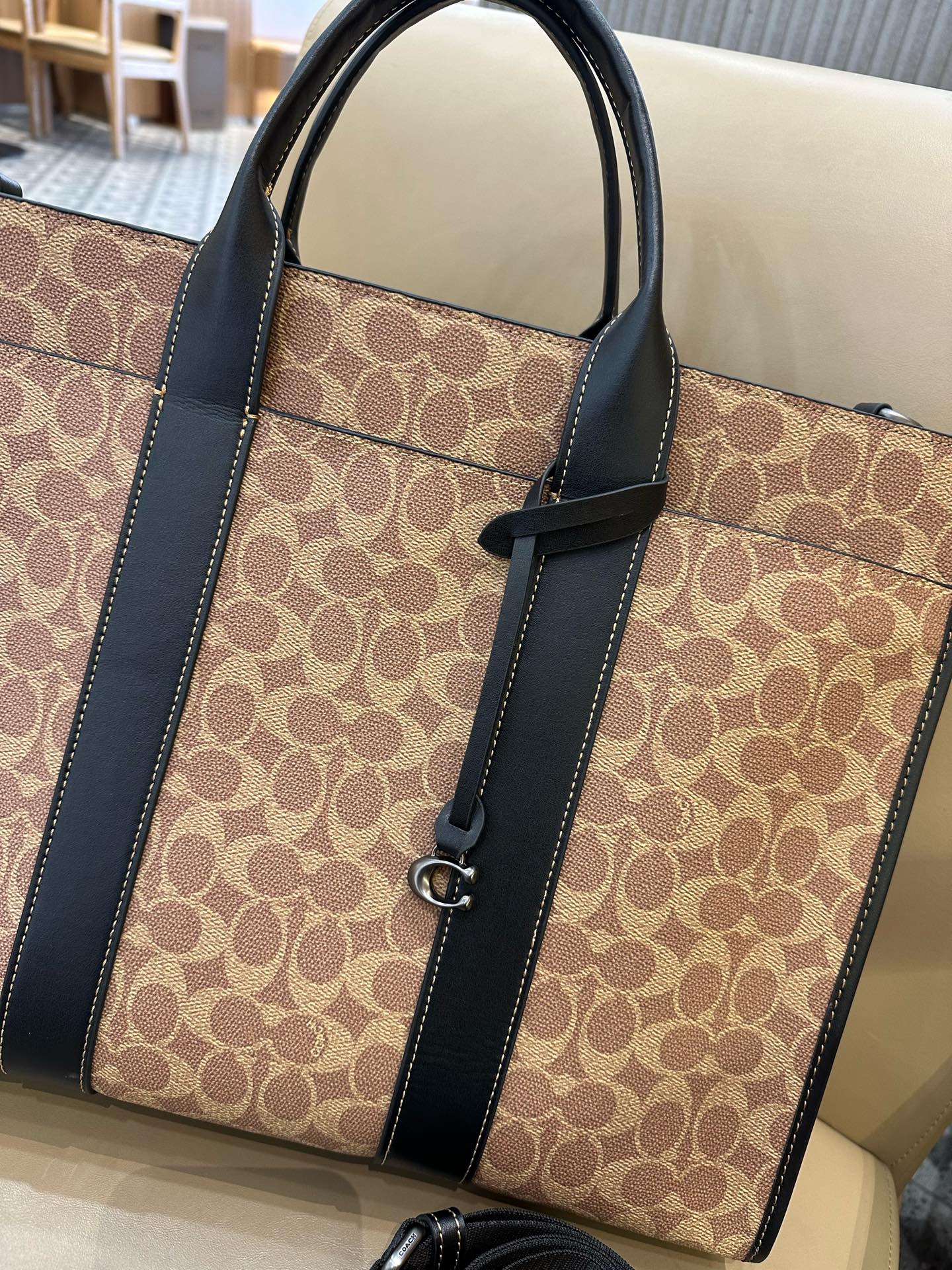 COACH Men's Wesley Signature Coated Canvas Tote Bag with Leather Details 6 i1736655126776 3970 0 4