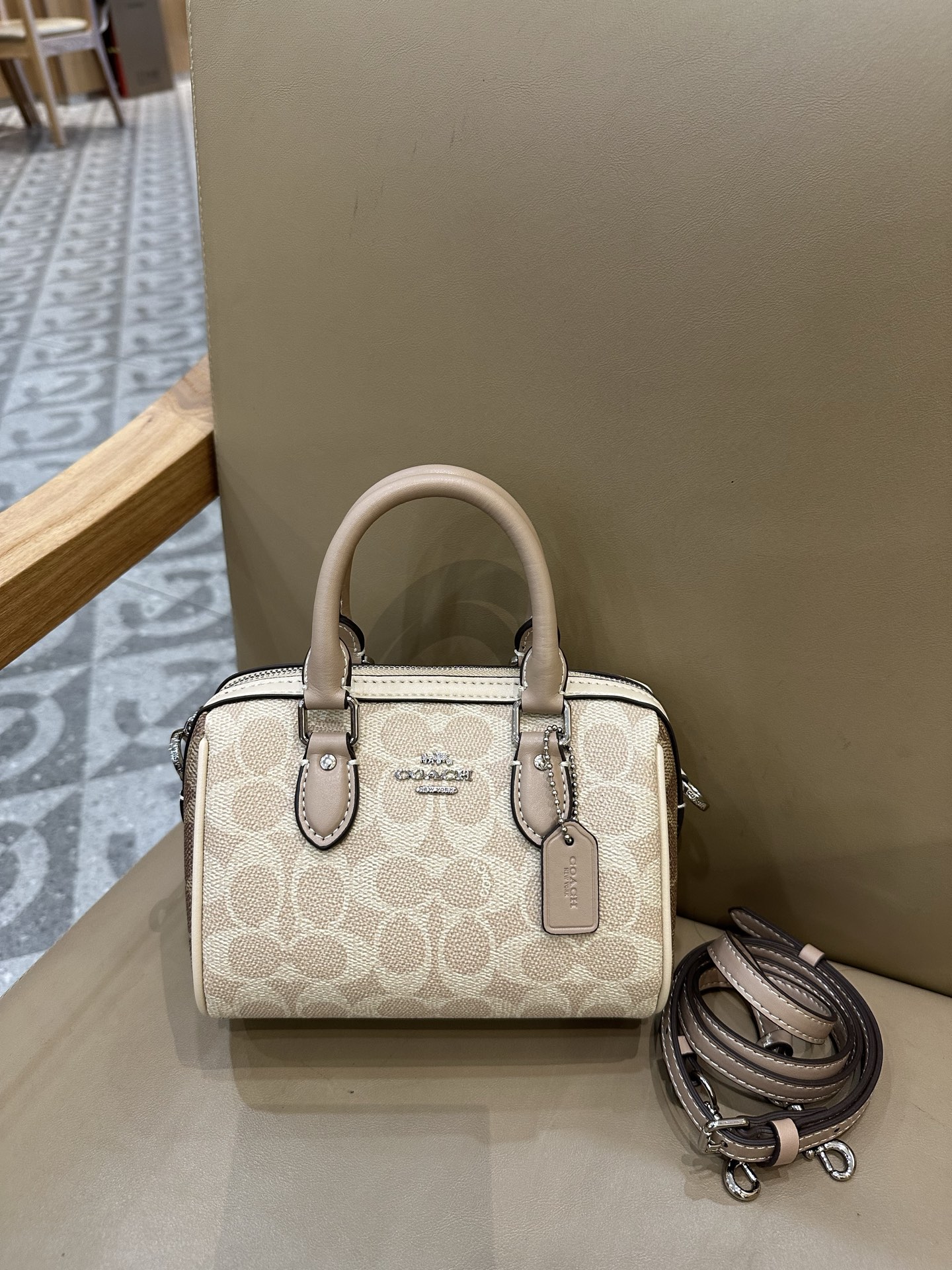 Coach Mini Boston Pillow Bag with Signature Pattern and Adjustable Strap 8 i1747806349633 6880 0 7