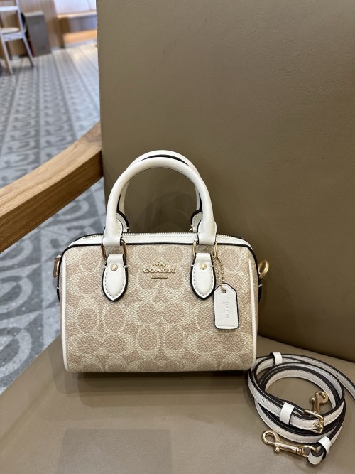 Coach Mini Boston Pillow Crossbody Bag, Signature Jacquard, Detachable Strap 1 Coach Mini Boston Pillow Crossbody Bag, Signature Jacquard, Detachable Strap