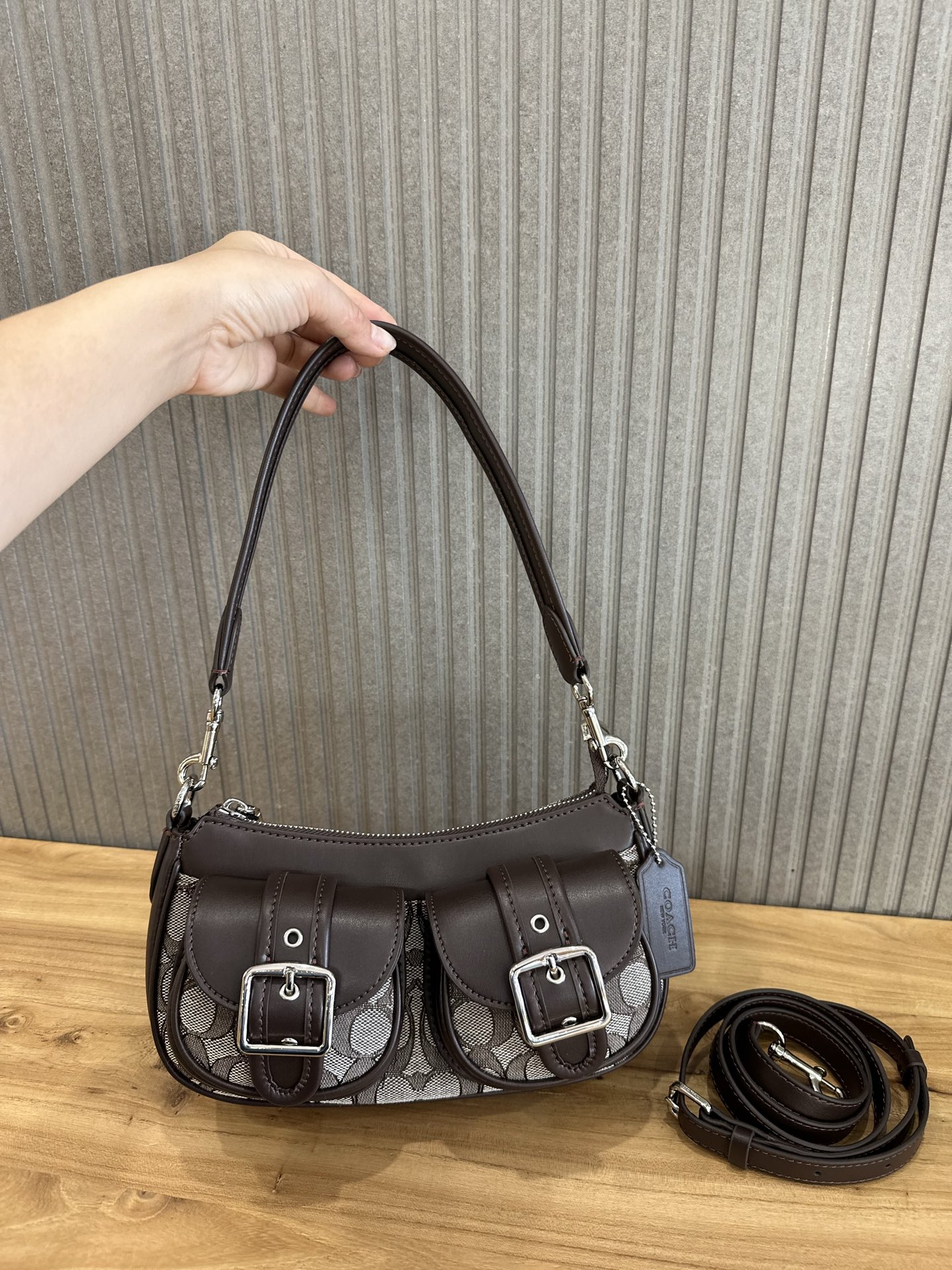 Coach 新款COACH/蔻驰中古腋下法棍包麻将包
