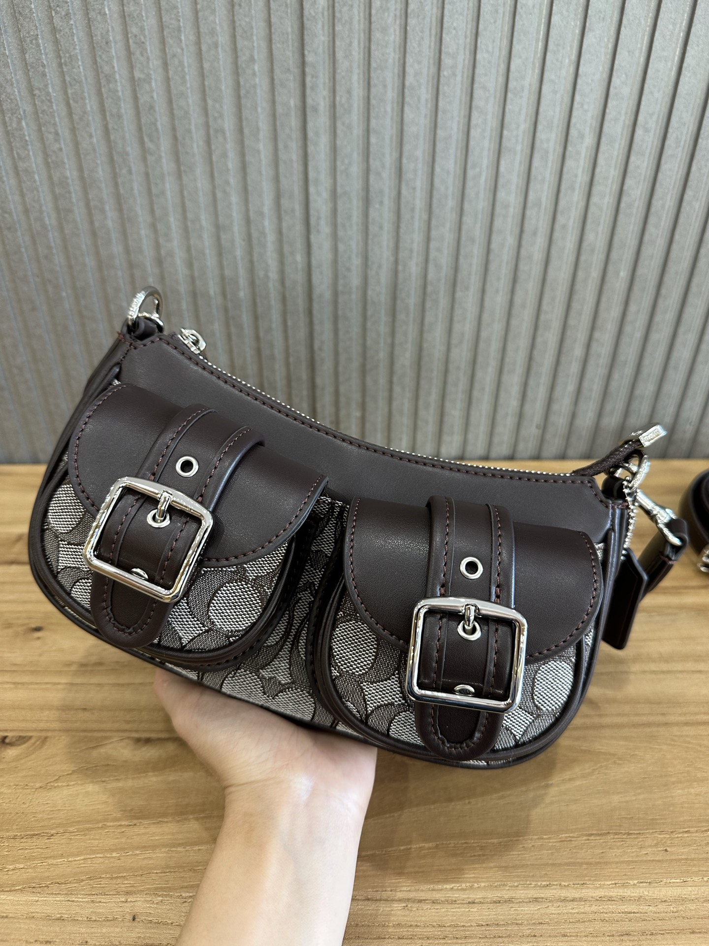 Coach 新款COACH/蔻驰中古腋下法棍包麻将包