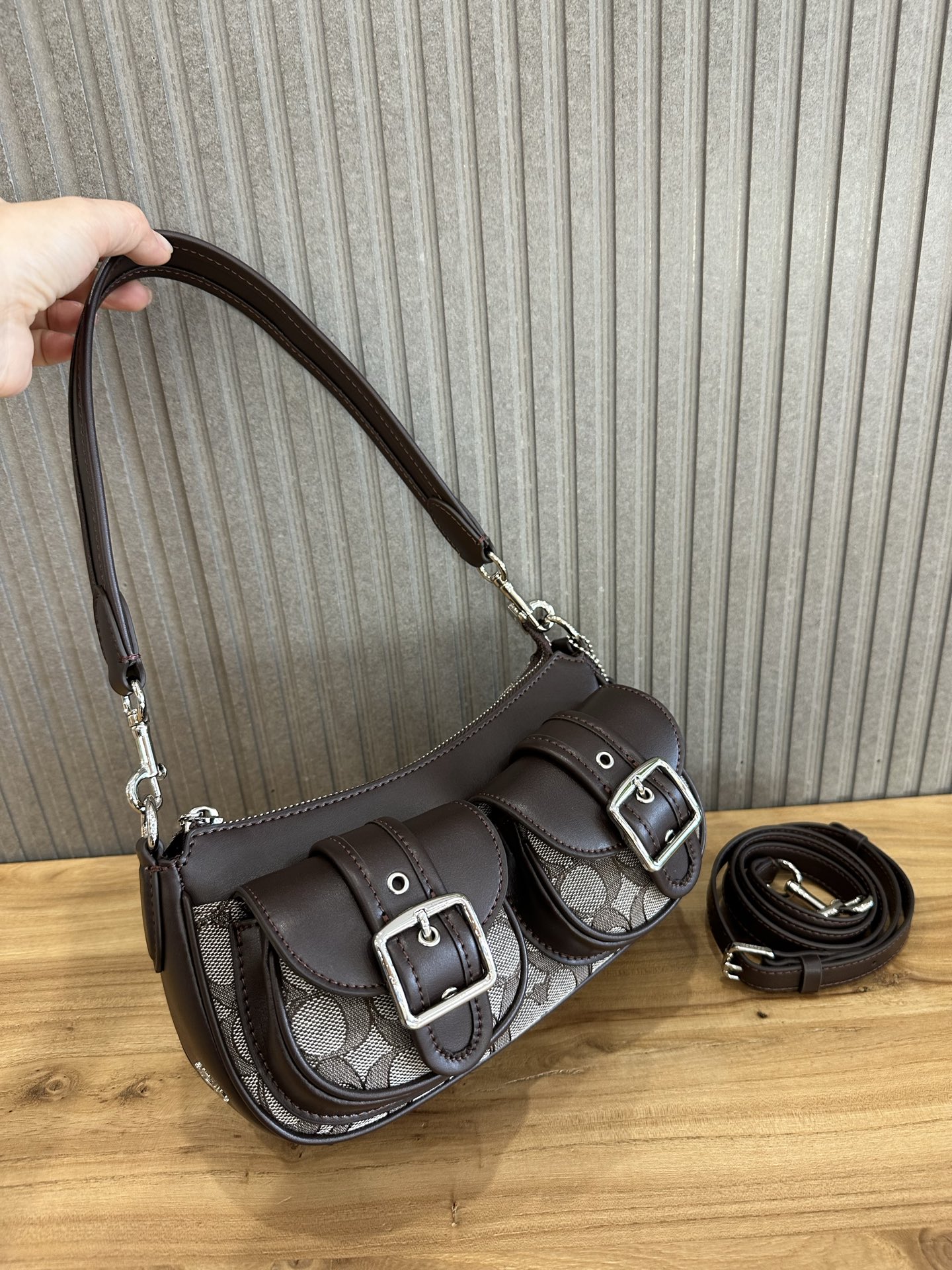 Coach 新款COACH/蔻驰中古腋下法棍包麻将包
