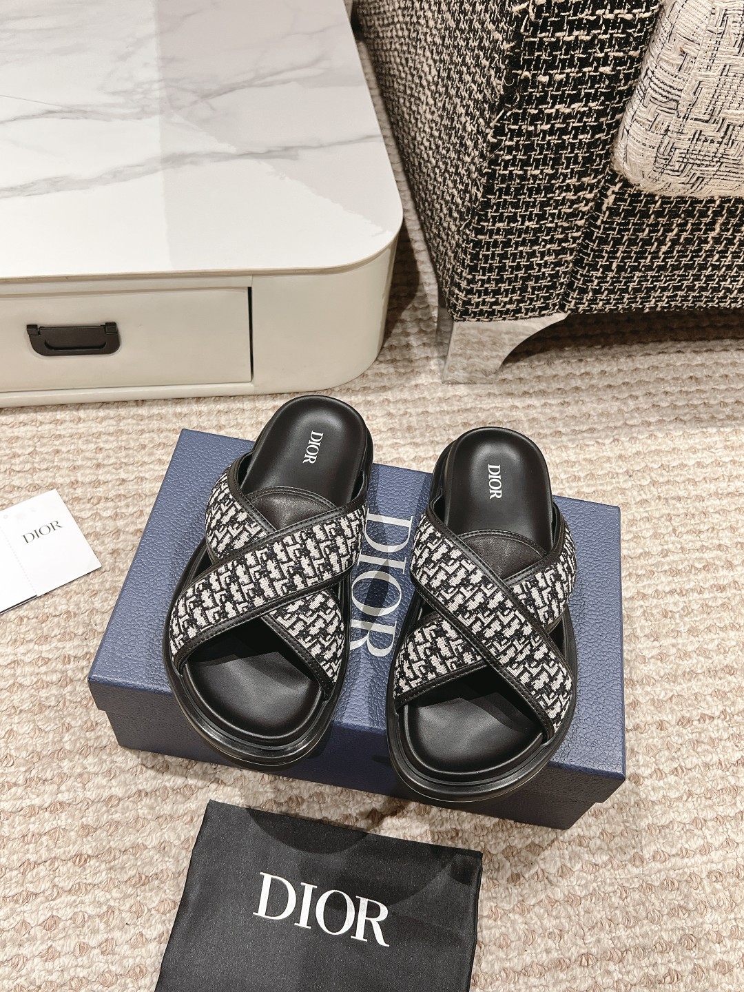 Dior Shoes Sandals Slippers Luxury Fake
 Men Calfskin Cowhide Denim Rubber Summer Collection