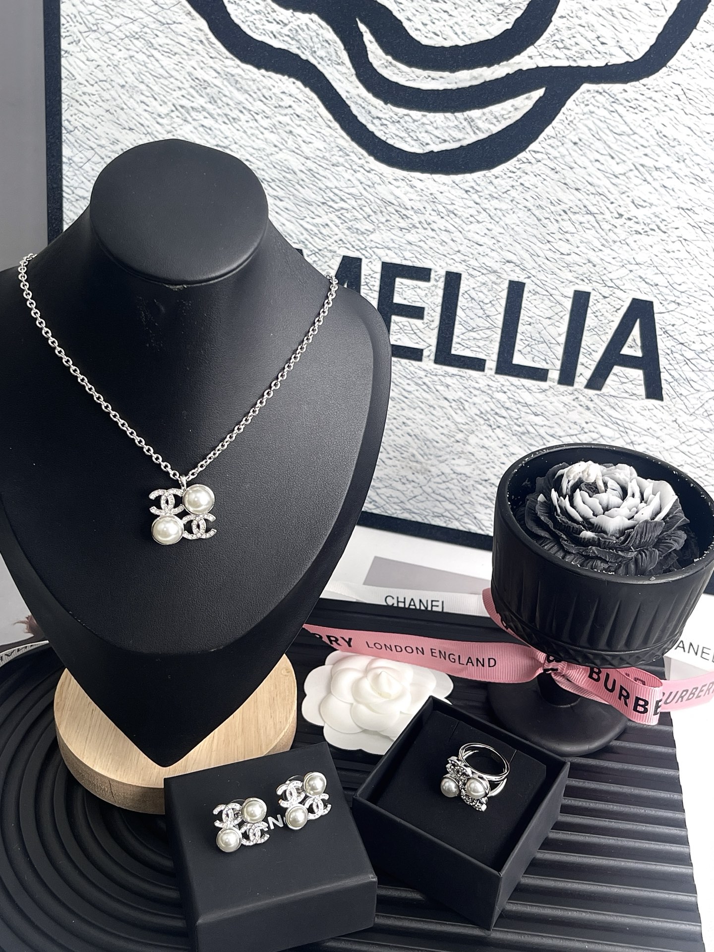NO:359215,Xiaoxiang new style silver double c rhinestones square pearl necklace, Chanel necklace, chanel, necklace19860909小香新款 银色双c水钻 方块珍珠 项链,香奈儿项链,chanel,necklace,Jewelry