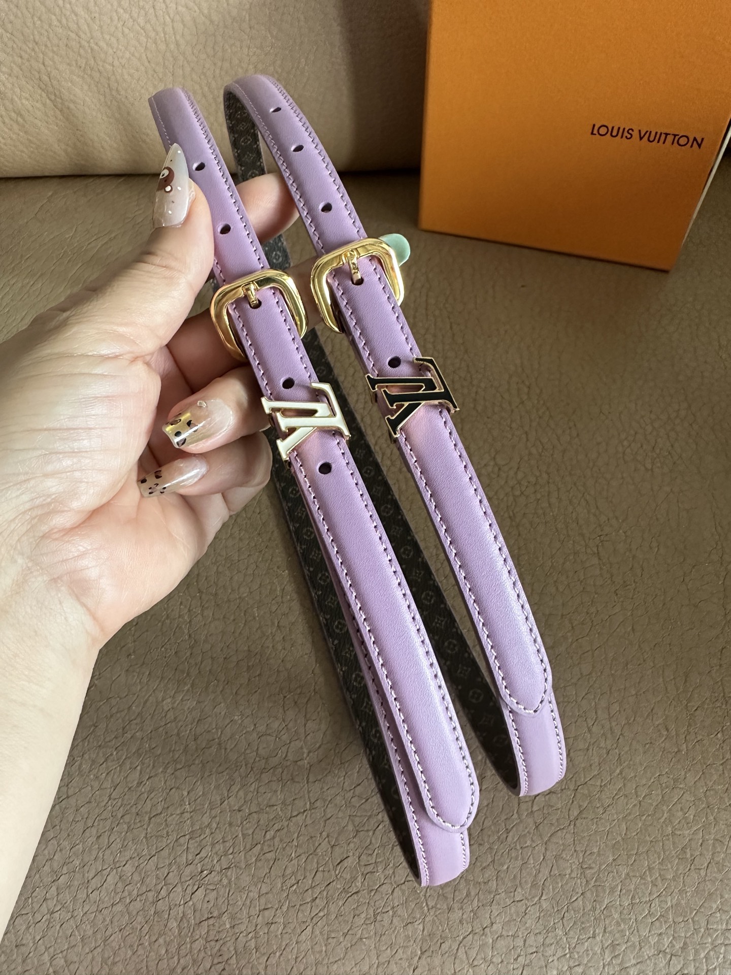 Louis Vuitton Darling Belt: Elegant Purple Leather with LV Logo Buckle 11 i1756771556535 3313 0 9