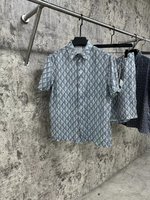 Dior Clothing Shirts & Blouses Two Piece Outfits & Matching Sets Grey Unisex Silk Spring/Summer Collection Diamond Casual