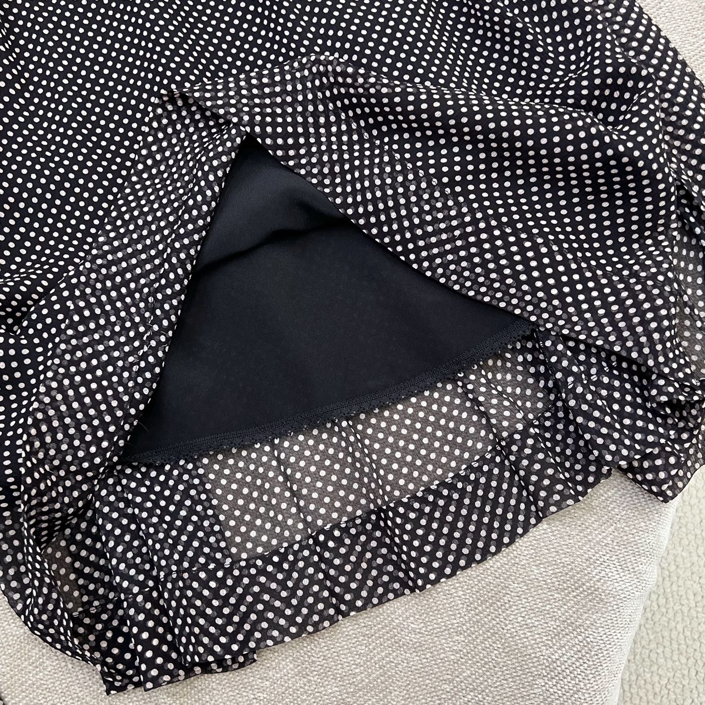 Prada 25SS Polka Dot Print Wrap Silk Skirt | High-Quality Replica 8 i1748563475072 9915 0 6