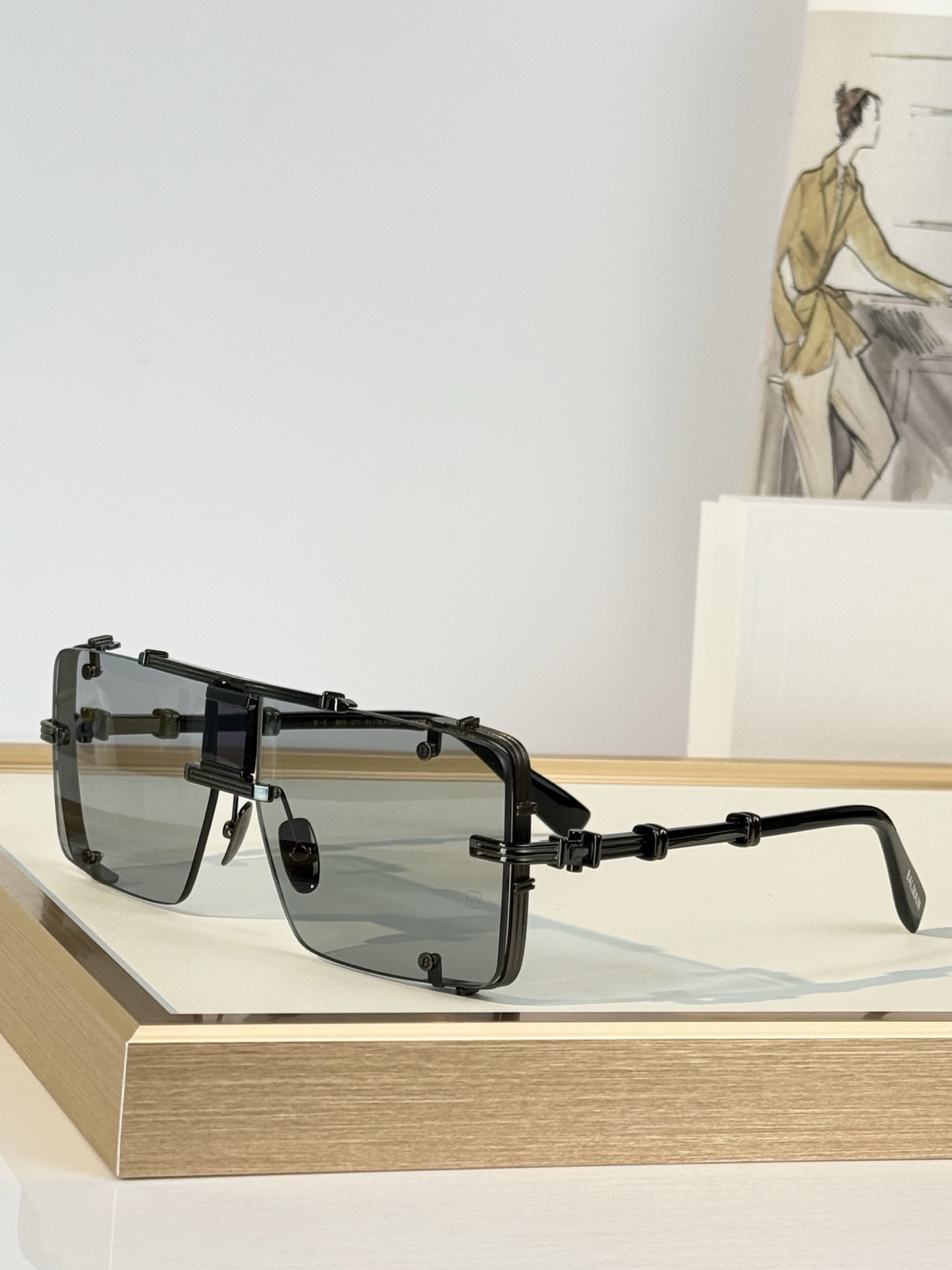 BALMAIN  MODEL：BPS-271-63//BLK- GLD SIZE：63口14-143 