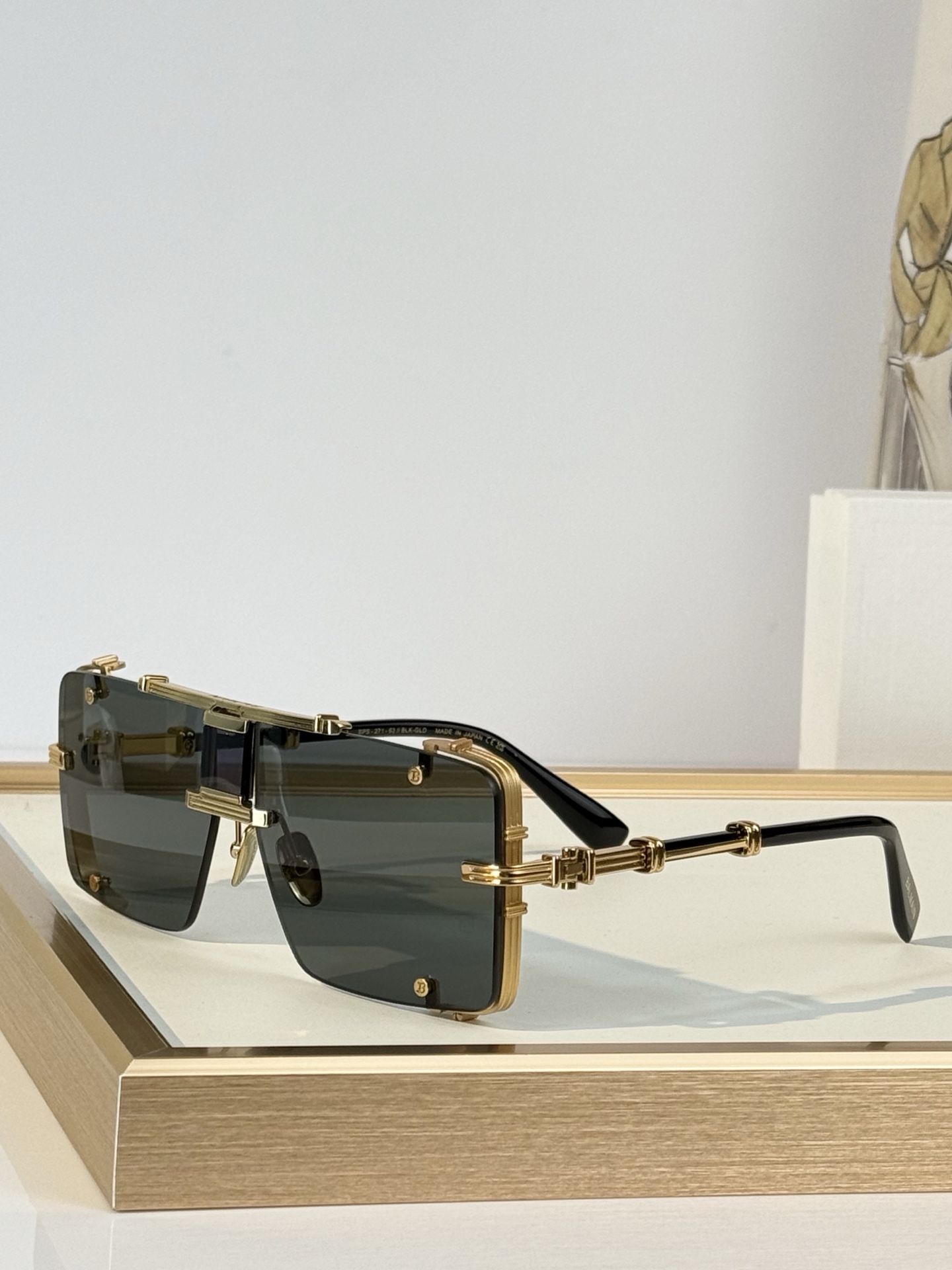BALMAIN  MODEL：BPS-271-63//BLK- GLD SIZE：63口14-143 