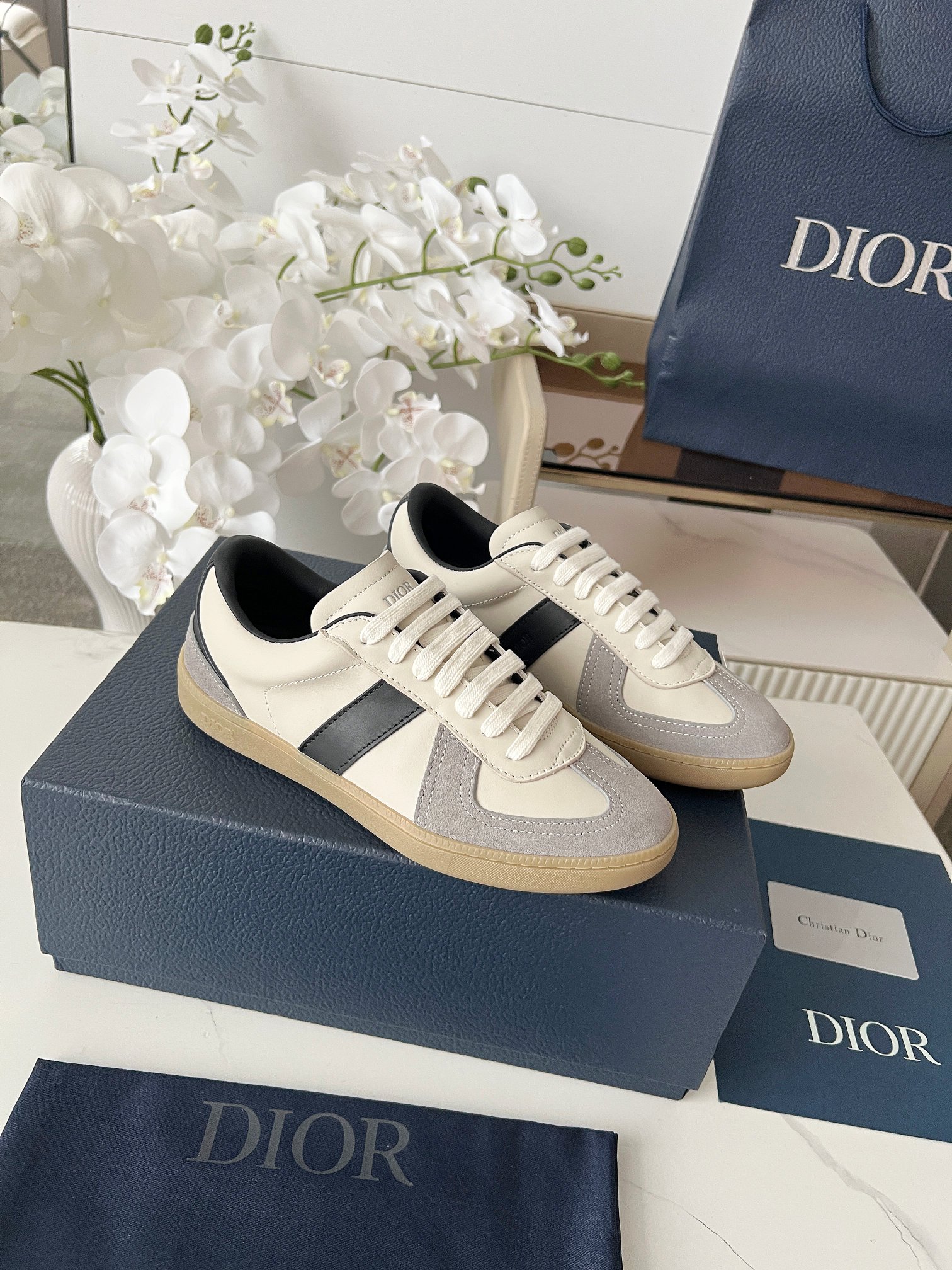 Dior B01 Baskets en cuir et daim - Style décontracté et élégance intemporelle