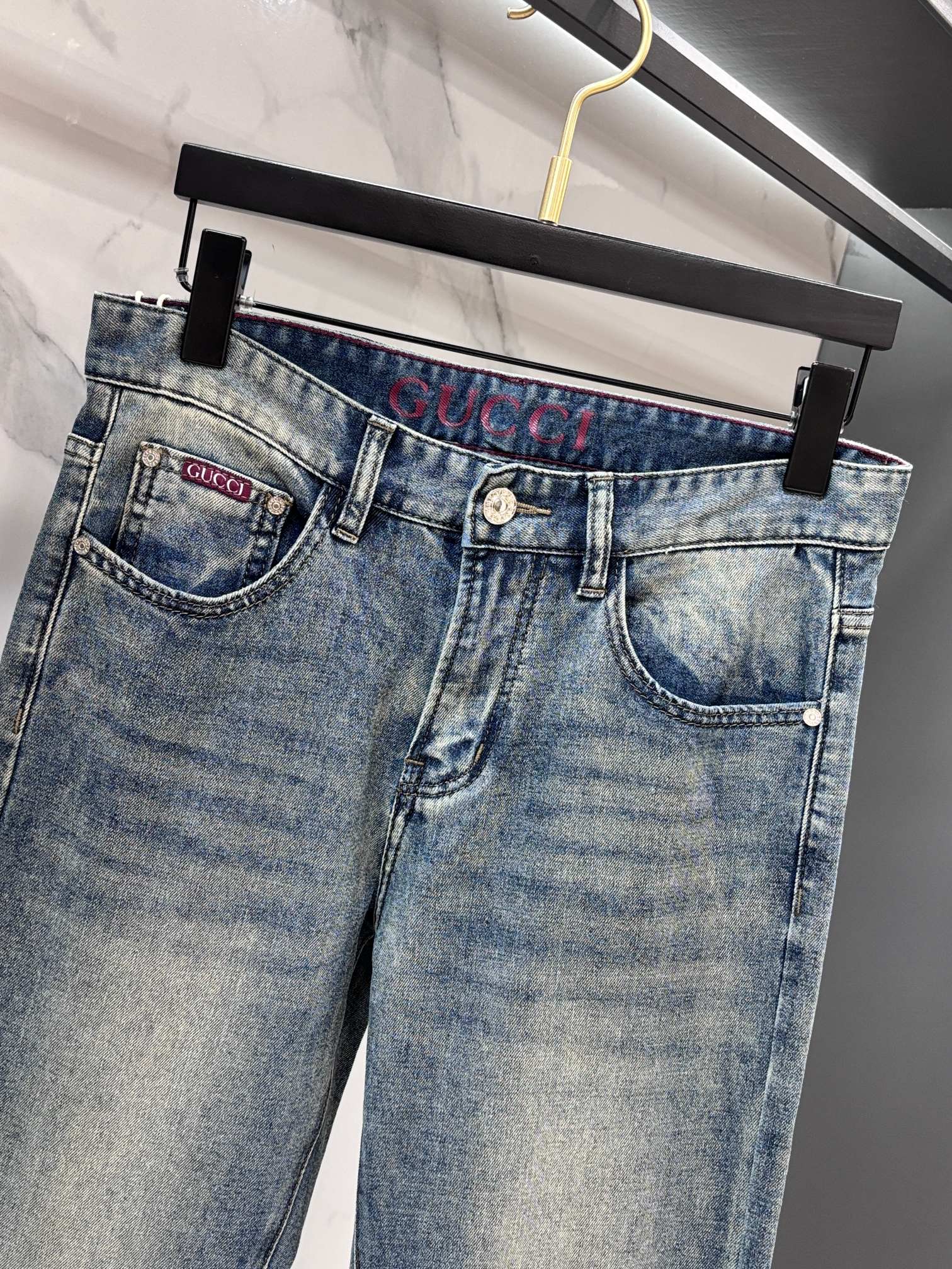 Gucci 🔥高端定制、2026早秋最新款牛仔裤 柜台同步发售 原版定制 客供五金辅料 原单品质 进口固